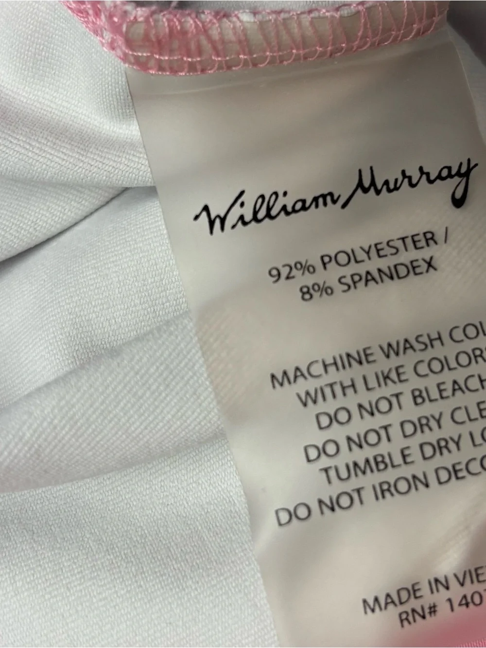 William Murray Shirt Men Medium Pink Minty Fresh Novelty Golf Polo